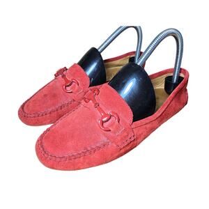 Patricia Green A Mano Deep Red Suede Brazilian Horsebit Professional Loafer 7 M